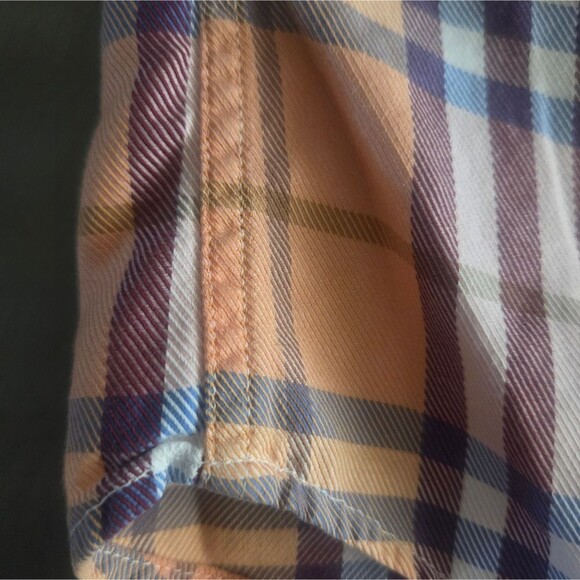 Burberry London Nova Check Plaid Long Sleeve Button Front Cotton Twill Shirt M - Picture 6 of 15